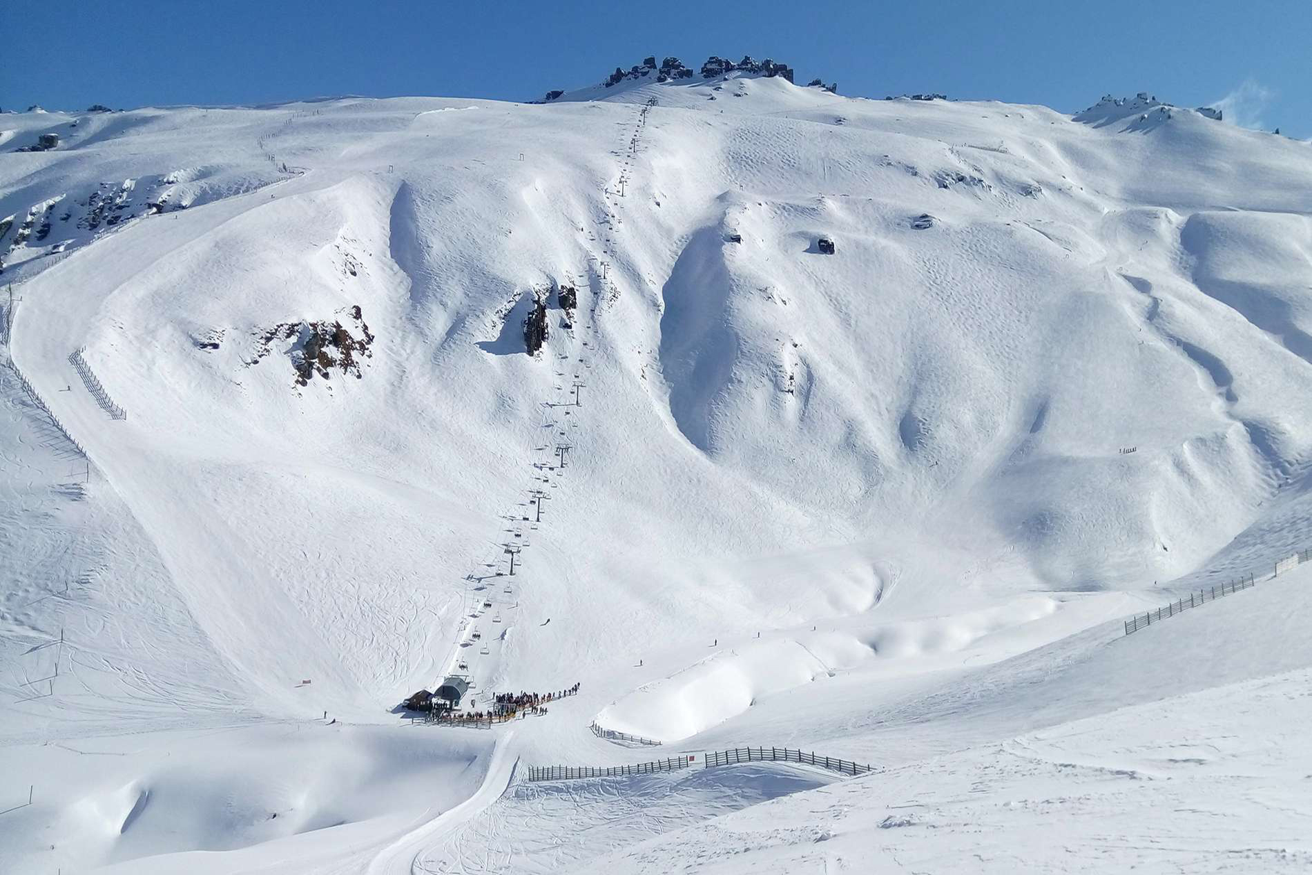 Airial shot of Treble Cone ski field.