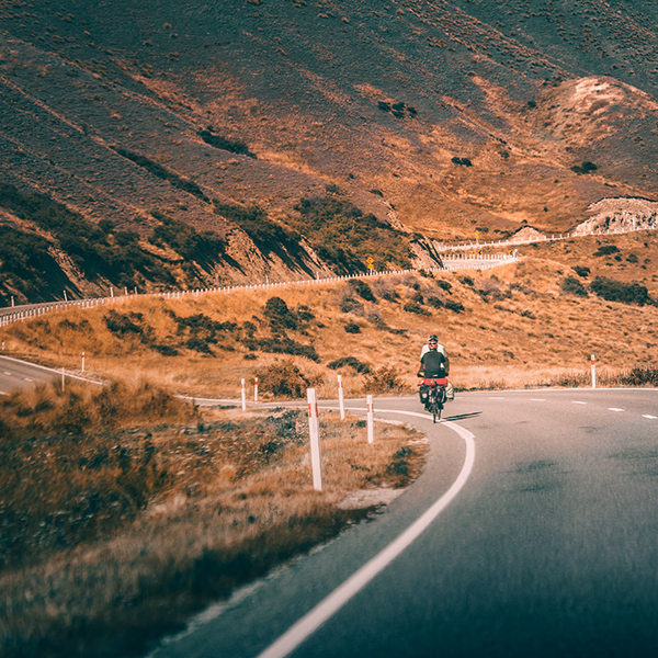 Photo of cyclists on a
              road.